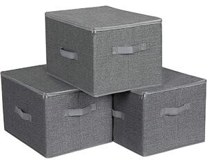 Úložný box Easy, sada 3ks, 30x25x40 cm, šedá