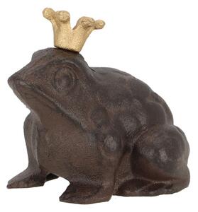 Esschert Design Záhradná liatinová figúrka Prince Frog, 11,5x13 cm, hnedá