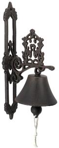 Esschert Design Záhradný zvonček Vintage, 36x13 cm, liatina, hnedá
