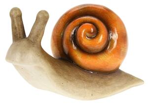 ProGarden Záhradná figúrka z polyresínu Snail, 12,5 cm, oranžová