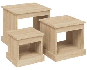 Konferenčné stolíky 3 ks, dub sonoma, kompozitné drevo