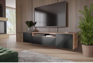 Závesný televízny stolík RTV Neo 180 cm Dub artisan/čierna
