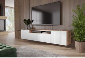 Závesný televízny stolík RTV Remo 180 cm Čierna/Dub artisan
