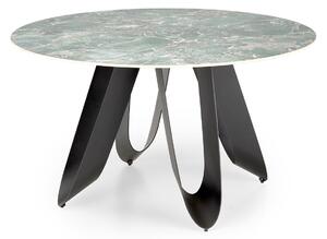 Halmar GIOVANI stôl jedálenský 135/76/60cm, mramor/oceľ, zelená/čierna
