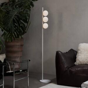 Stojacia lampa IDEAL LUX Binomio, biela, výška 160 cm, kovová, 3-pl., Biela / opálová, Obývacia izba / jedáleň, kov, Moderný