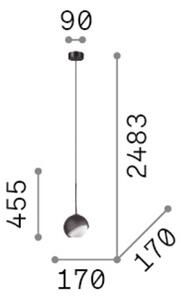 Závesné svietidlo IDEAL LUX Bloom, Ø 17 cm, mosadz, kov/sklo, Mosadz / zlato, Obývacia izba / jedáleň, kov, Moderný, Závesné svietidlo