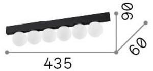 Stropné LED svetlo IDEAL LUX Binomio v mosadznej farbe, dĺžka 44 cm, 6-pl., Mosadz / zlato, Obývacia izba / jedáleň, kov, Moderný, Stropné svetlo