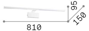 Nástenné svetlo IDEAL LUX LED Alma z mosadze, šírka 81 cm, Mosadz / zlato, Obývacia izba / jedáleň, kov, Moderný, Osvetlenie obrazu