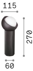 Stolová lampa IDEAL LUX Bloom, čierna/tmavošedá, výška 27 cm, Čierna, Obývacia izba / jedáleň, kov, Moderný, Stojacie svietidlo