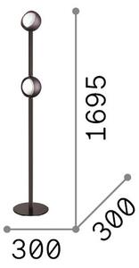 LED stojacia lampa IDEAL LUX Bloom, výška 170 cm, mosadz, 2-pl., Mosadz / zlato, Obývacia izba / jedáleň, kov, Moderný