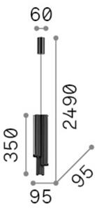 LED závesné svietidlo IDEAL LUX Dorica, mosadz, Ø 9 cm, kovová, 3-pl., Mosadz / zlato, Obývacia izba / jedáleň, Hliník, Moderný, Závesné svietidlo