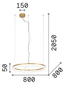 LED závesné svietidlo IDEAL LUX Crown, Ø 80 cm, čierna, kovová, Čierna, Obývacia izba / jedáleň, kov, Moderný, Závesné svietidlo
