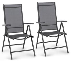 Blumfeldt London Lite, sada 2 skladacích stoličiek, 56,5 x 107 x 68 cm, ComfortMesh, hliník