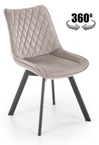 Halmar K520 jedálenská stolička, otáčacia, látka velvet, béžová