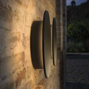 Vonkajšie nástenné svietidlo IDEAL LUX LED Punto, čierna, Ø 30 cm, Čierna, kov, Moderný, Nástenné svietidlo