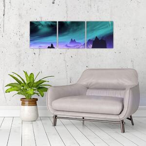 Abstraktný obraz hôr (Obraz 90x30cm)