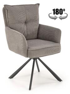 Halmar K528 jedálenská stolička otočná, látka velvet, sivá