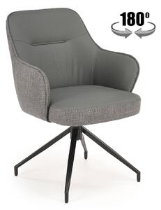 Halmar K527 jedálenská stolička otočná, látka velvet, sivá/svetlosivá