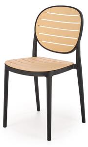 Halmar K529 stolička, PVC, čierna/ prírodná
