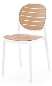 Halmar K529 stolička, PVC, biela/ prírodná