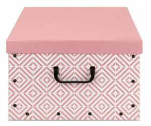 Compactor Skladacia úložná krabica - kartón box Compactor Nordic 50 x 40 x 25 cm, ružová (Antique)