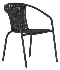 KONDELA Záhradná stolička, čierna, BOJAR