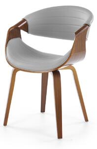 Halmar K544 jedálenská stolička, ekokoža/drevo, sivá/orechová