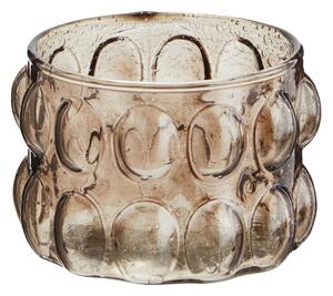 Sklenený svietniček Bubbles Light Brown 10 cm
