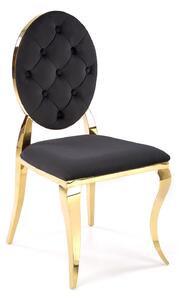 Halmar K556 jedálenská stolička, látka BLUVEL#19 čierna/zlatá