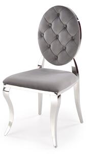 Halmar K555 jedálenská stolička, látka BLUVEL#14 sivá/ strieborná