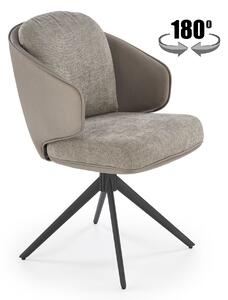 Halmar K554 jedálenská stolička otočná, látka velvet, sivá/svetlosivá