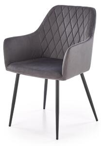 Halmar K558 jedálenská stolička, látka velvet, sivá