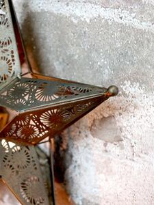 Závesný kovový svietnik Star Antique Brass 28,5 cm