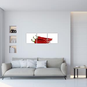 Chilli papričky, obrazy (Obraz 90x30cm)