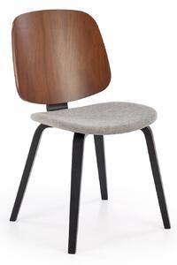 Halmar K563 jedálenská stolička, látka/drevo, orechová/sivá/čierna