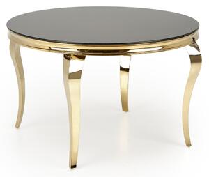 Halmar REGINALD 2 jedálenský stôl okrúhly,120/76/77cm, nerez / sklo/ nohy zlaté