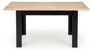 Halmar BAGIO stôl jedálenský, 120-160x80, doska lamin dub artisan/čierna