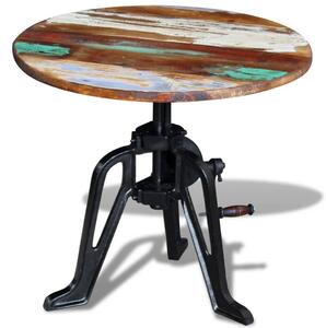 Príručný stolík, recyklovaný masív, liatina 60x(42-63) cm