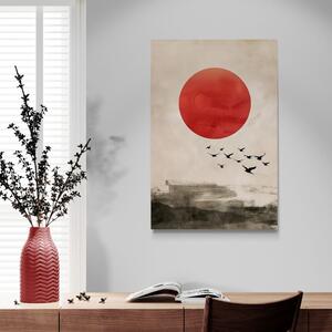 Obraz japandi kúzlo červeného mesiaca