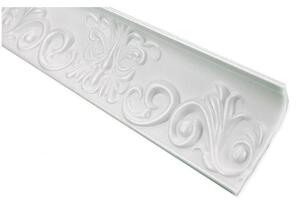 Polystyrénové dekoratívne lišty M25, rozmer 1000 x 88 x 4,8 mm, ornamenty biele, IMPOL TRADE