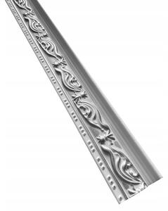 Polystyrénové dekoratívne lišty M24-1, rozmer 1000 x 45 x 90 mm, vlnovky bielo-strieborné, IMPOL TRADE