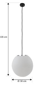 Vonkajšie závesné svietidlo Lindby Alea, biele, plast, Ø 38 cm
