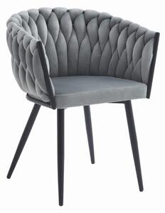 Supplies ORION luxusná jedálenská stolička, velvet látka, v svetlo šedej farbe