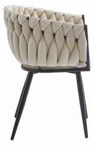SUPPLIES ORION luxusná jedálenská stolička, velvet látka, v béžovej farbe