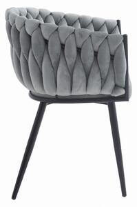 SUPPLIES ORION luxusná jedálenská stolička, velvet látka, v šedéj farbe