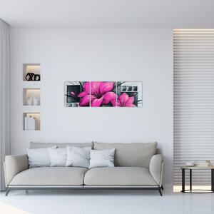 Obraz ružové kvety (Obraz 90x30cm)