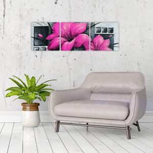 Obraz ružové kvety (Obraz 90x30cm)