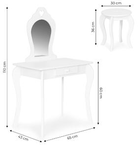 Detský drevený toaletný stolík EcoToys biely