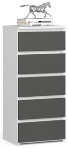 Ak furniture Komoda CL5 so zásuvkami 40 x 92 cm bielo-šedá