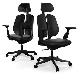 Ergonomická kancelárska stolička Liftor Active, čierna (pravá koža)